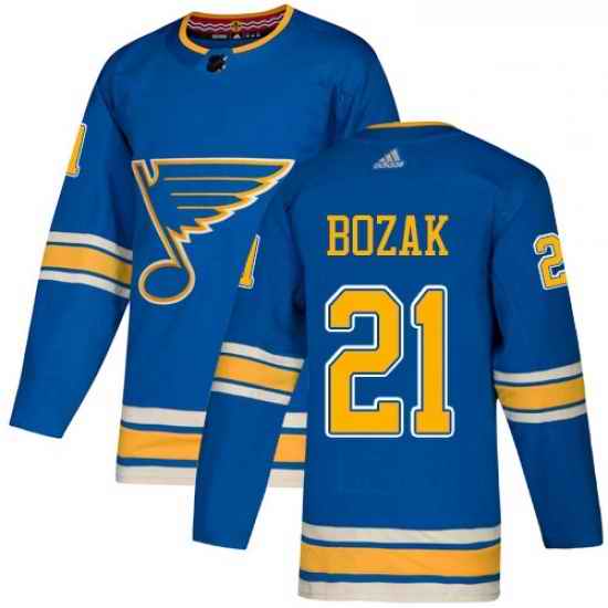 Youth Adidas St Louis Blues #21 Tyler Bozak Authentic Navy Blue Alternate NHL Jersey