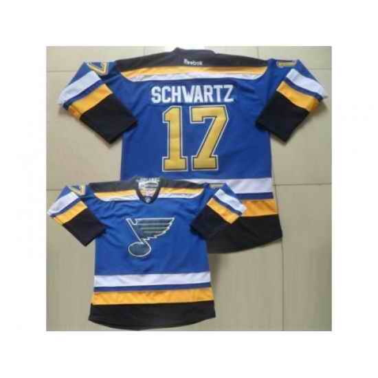 St. Louis Blues #17 Jaden Schwartz Light Blue Home Stitched NHL Jersey