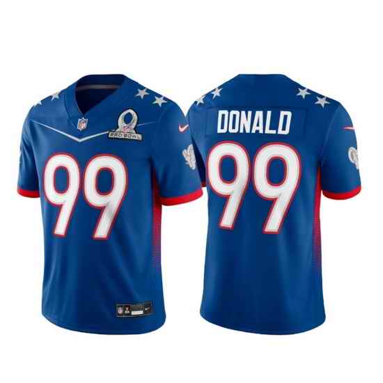 Men 2022 NFL Pro Bowl Los Angeles Rams #99 Aaron Donald NFC Blue Jersey->2022 pro bowl->NFL Jersey