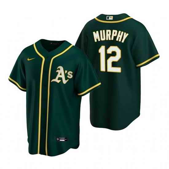 Men Oakland Athletics #12 Sean Murphy Green Cool Base Stitched Jersey->new york yankees->MLB Jersey