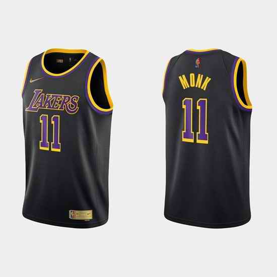 Men Los Angeles Lakers #11 Malik Monk Black Stitched Jersey