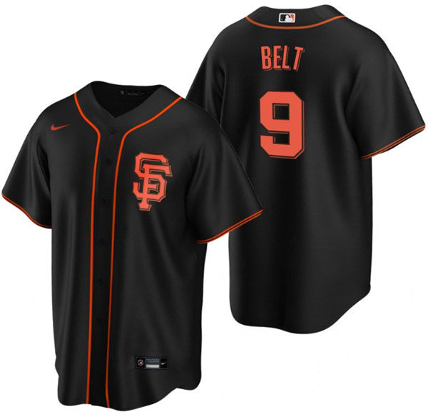 Men's San Francisco Giants #9 Brandon Belt Black Cool Base Stitched Jersey->san francisco giants->MLB Jersey