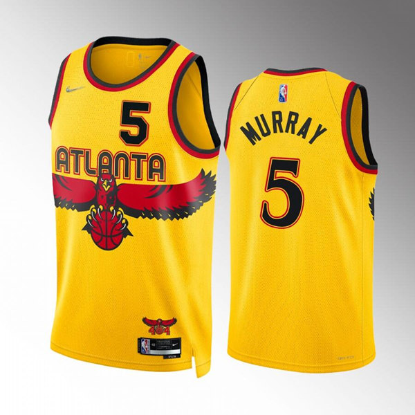 Men's Atlanta Hawks #5 Dejounte Murray Black Stitched Game Jersey->atlanta hawks->NBA Jersey