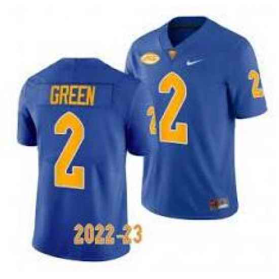 Pittsburgh Panthers #2 GREEN Blue Jersey->pitt panthers->NCAA Jersey