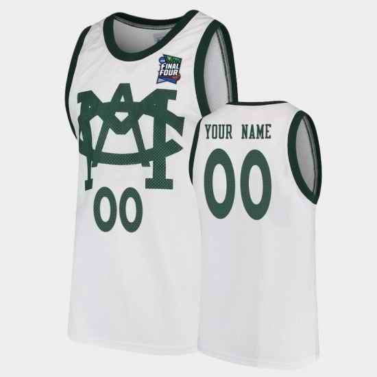 Michigan State Spartans Custom White 2019 Final Four Vault Mac Replica Jersey->->Custom Jersey