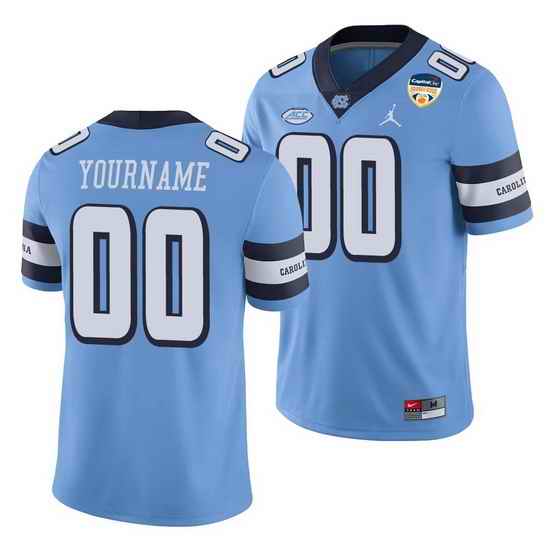 North Carolina Tar Heels Custom Carolina Blue 2021 Orange Bowl Game Jersey->->Custom Jersey