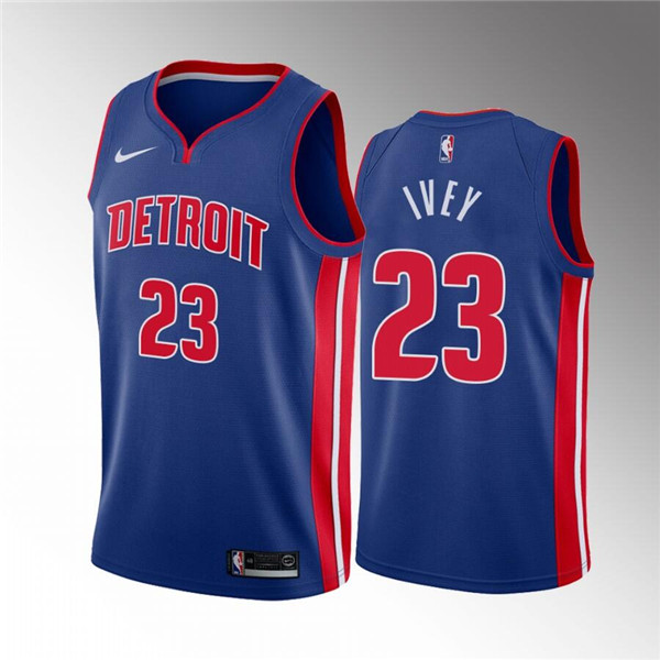 Men's Detroit Pistons #23 Jaden Ivey 2022 Draft Blue Basketball Stitched Jersey->golden state warriors->NBA Jersey