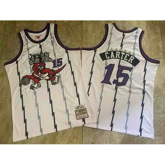 Raptors #15 Vince Carter White 1998 99 Hardwood Classics Jersey