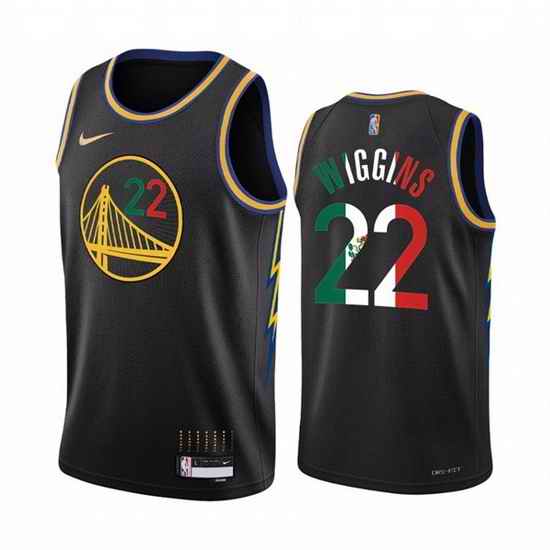 Men Golden State Warriors #22 Andrew Wiggins 2022 Black Special Mexico City Edition Stitched Jersey