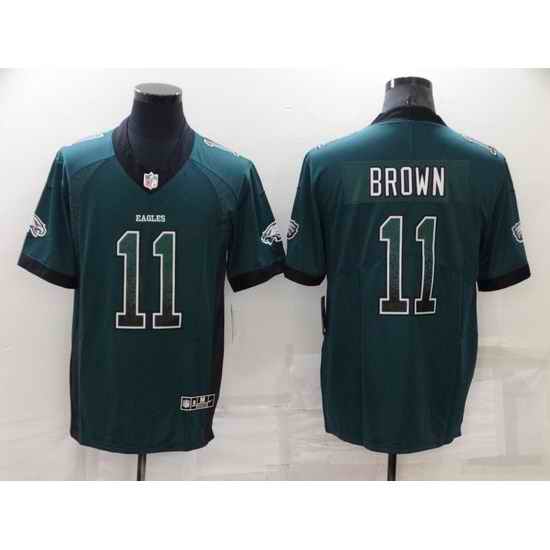 Men Philadelphia Eagles #11 A J Brown Green Fashion Color Rush Limited Stitched Jerse->pittsburgh steelers->NFL Jersey