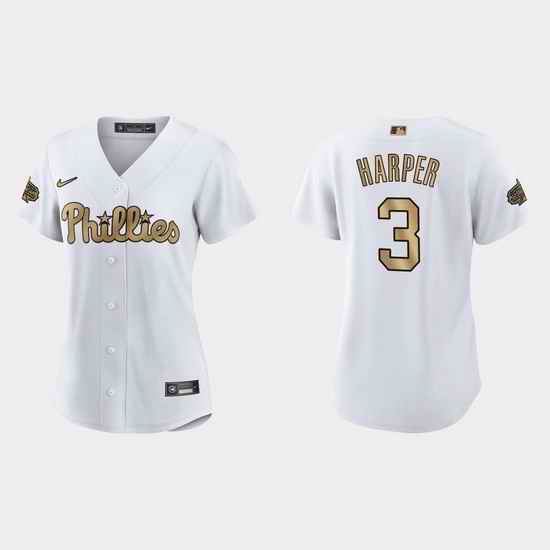 Women Philadelphia Phillies Bryce Harper 2022 Mlb All Star Game Replica White Jersey->2022 all star->MLB Jersey