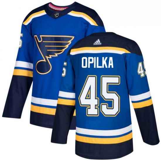Mens Adidas St Louis Blues #45 Luke Opilka Authentic Royal Blue Home NHL Jersey