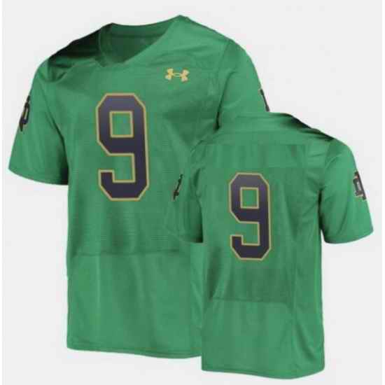 Men Notre Dame Fighting Irish #9 College Football Green Jersey II->others->NCAA Jersey