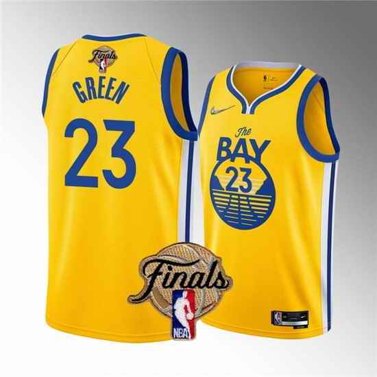 Men Golden State Warriors #23 Draymond Green 2022 Yellow NBA Finals Stitched Jersey