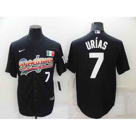 Men Los Angeles Dodgers #7 Julio Urias Black Stitched Baseball jersey