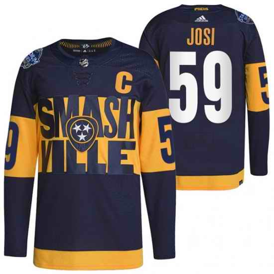 Men Nashville Predators #59 Roman Josi 2022 Navy Stadium Series Breakaway Player Stitched Jersey->nashville predators->NHL Jersey