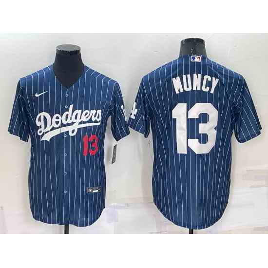 Men Los Angeles Dodgers #13 Max Muncy Navy Cool Base Stitched Baseball JerseyS