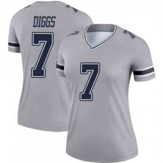 Womens Nike Dallas Cowboys Trevon #7 Diggs Gray Inverted Jersey