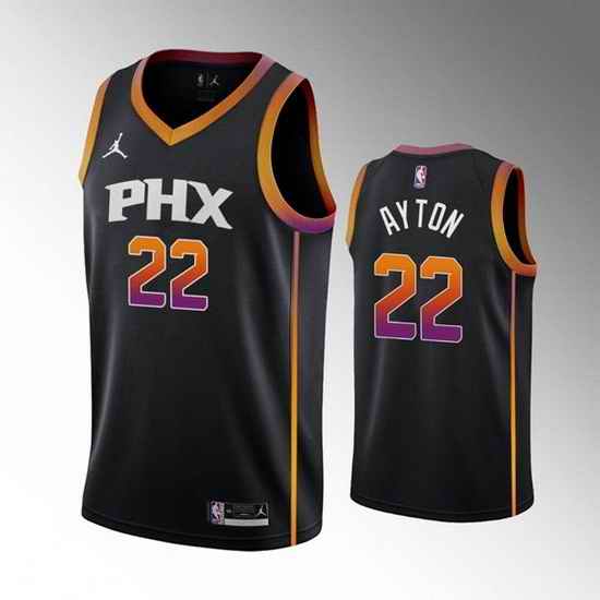 Men Phoenix Suns #22 Deandre Ayton Balck Stitched Basketball Jersey