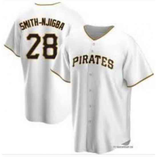 Men Nike Pittsburgh Pirates #28 Canaan Elijah Smith-Njigba White Cool Base Stitched MLB Jerseys->new york mets->MLB Jersey