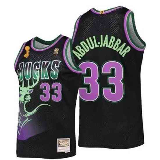 Men's Milwaukee Bucks Kareem Abdul-Jabbar Mitchell & Ness Jersey->atlanta hawks->NBA Jersey