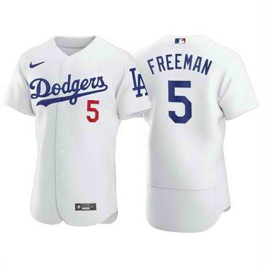 Men Los Angeles Dodgers #5 Freddie Freeman White Flex Base Stitched jersey
