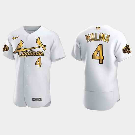 Men St.Louis Cardinals Yadier Molina 2022 Mlb All Star Game White Gold Men Jersey->2022 all star->MLB Jersey