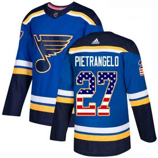 Youth Adidas St Louis Blues #27 Alex Pietrangelo Authentic Blue USA Flag Fashion NHL Jersey