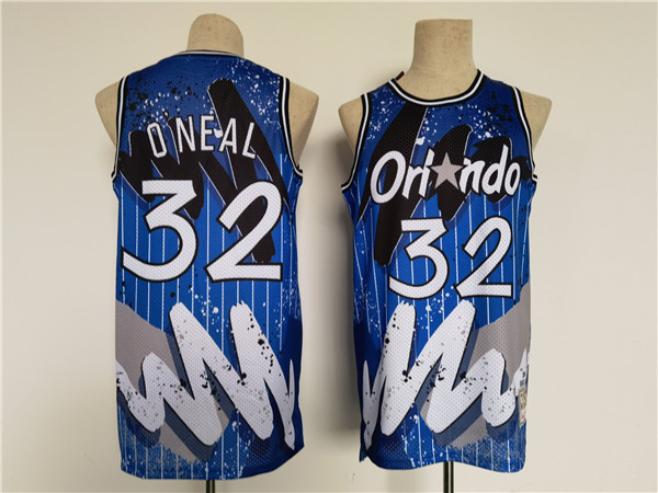 Men's Orlando Magic #32 Shaquille O'Neal Blue Throwback basketball Jersey->san antonio spurs->NBA Jersey