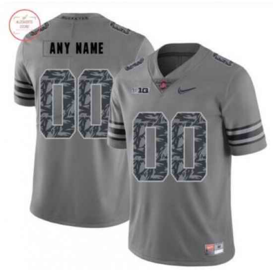 Men Women Youth Ohio State Buckeyes Gray Customized Jersey->->Custom Jersey