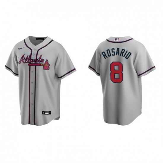 Men Nike Atlanta Braves #8 Eddie Rosario Gray Alternate Stitched Baseball Jersey