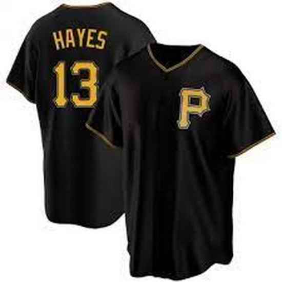 Men's Nike Pittsburgh Pirates #13 KeBryan Hayes Black Stitched Baseball Jersey->los angeles dodgers->MLB Jersey