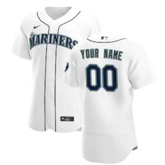 Men Women Youth Toddler Seattle Mariners White Custom Nike MLB Flex Base Jersey->customized mlb jersey->Custom Jersey