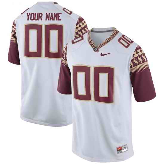 Men Women Youth Florida State Seminoles Nike Custom Jersey White->->Custom Jersey