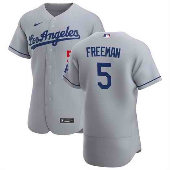 Men Los Angeles Dodgers #5 Freddie Freeman Grey Flex Base Stitched jersey