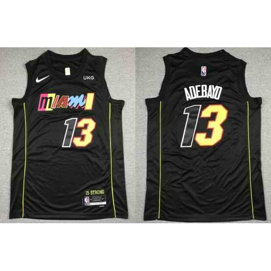 Men Nike Miami Heat #13 Bam Adebayo NBA Swingman 75th Anniversary 2021 New City Edition Jersey