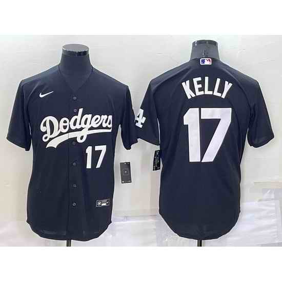Men Los Angeles Dodgers #17 Joe Kelly Black Cool Base Stitched Baseball Jerseyy