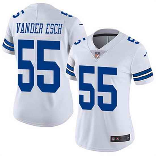 Women Dallas Cowboys #55 Leighton Vander Esch White Vapor Untouchable Limited Stitched Jersey 28Run Small uFF09