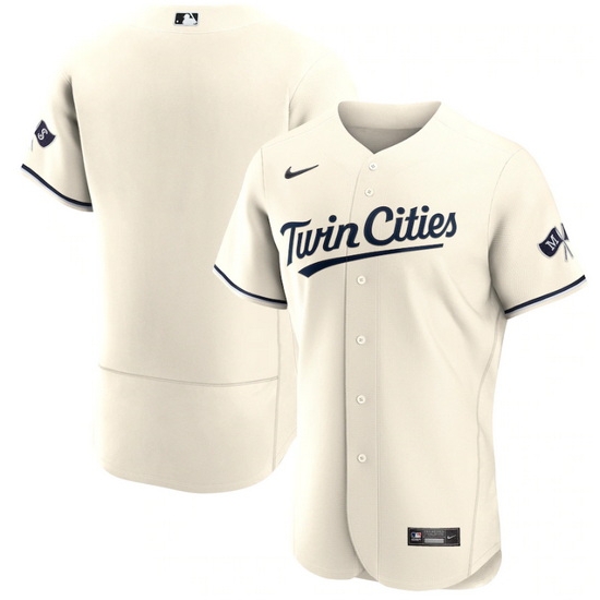 Men Minnesota Twins Blank Cream 2023 Home Alternate Flex Base Stitched Jersey->michigan wolverines->NCAA Jersey