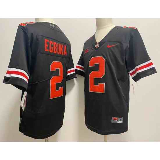 Men Nike Ohio State Buckeyes #2 Emeka Egbuka Black College Football Jersey->ohio state buckeyes->NCAA Jersey