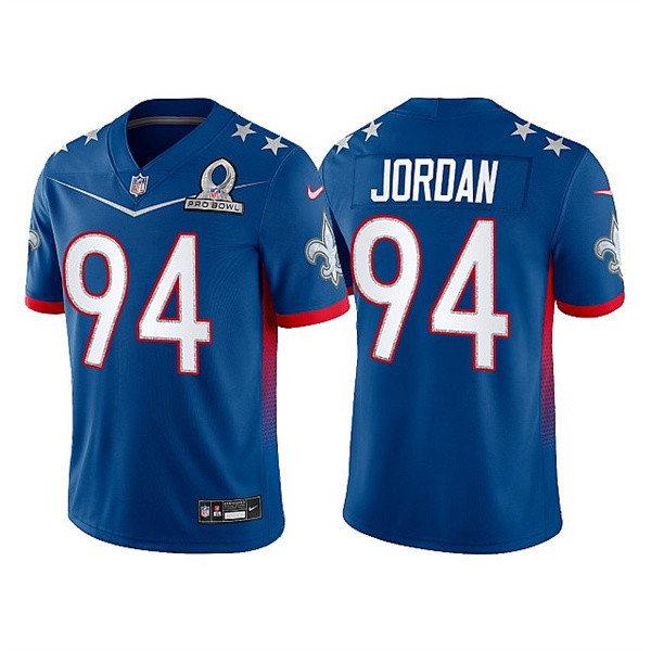 Men’s New Orleans Saints #94 Cameron Jordan 2022 Royal Pro Bowl Stitched Jersey->2022 pro bowl->NFL Jersey