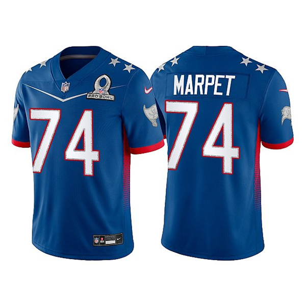 Men’s Tampa Bay Buccaneers #74 Ali Marpet 2022 NFC Royal Pro Bowl Stitched Jersey