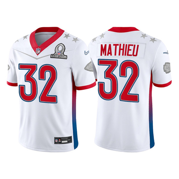 Men’s Kansas City Chiefs #32 Tyrann Mathieu 2022 White AFC Pro Bowl Stitched Jersey->2022 pro bowl->NFL Jersey