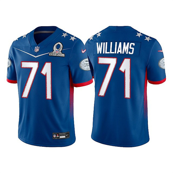 Men’s San Francisco 49ers #71 Trent Williams 2022 Royal NFC Pro Bowl Stitched Jersey->2022 pro bowl->NFL Jersey