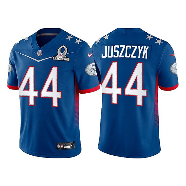 Men’s San Francisco 49ers #44 Kyle Juszczyk 2022 Royal NFC Pro Bowl Stitched Jersey->2022 pro bowl->NFL Jersey