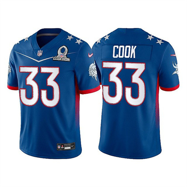 Men’s Minnesota Vikings #33 Dalvin Cook 2022 Royal NFC Pro Bowl Stitched Jersey->2022 pro bowl->NFL Jersey