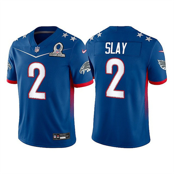 Men’s Philadelphia Eagles #2 Darius Slay 2022 Royal NFC Pro Bowl Stitched Jersey->2022 pro bowl->NFL Jersey