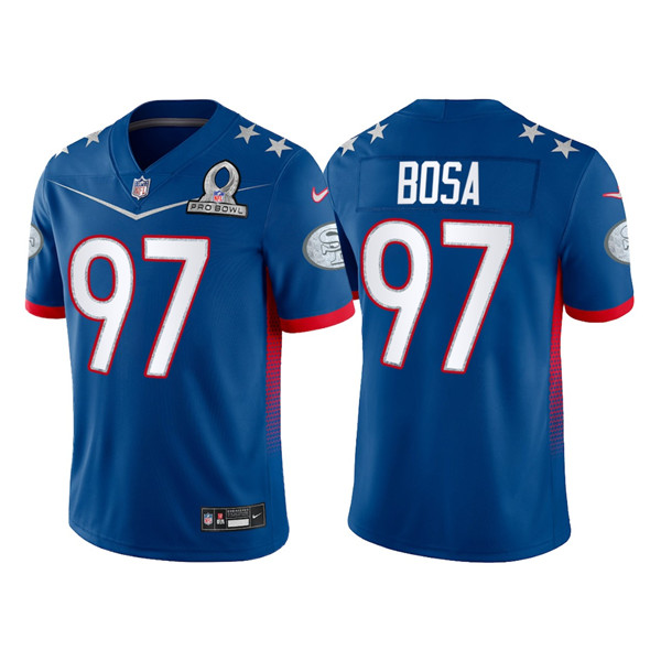 Men’s San Francisco 49ers #97 Nick Bosa 2022 Royal NFC Pro Bowl Stitched Jersey->2022 pro bowl->NFL Jersey