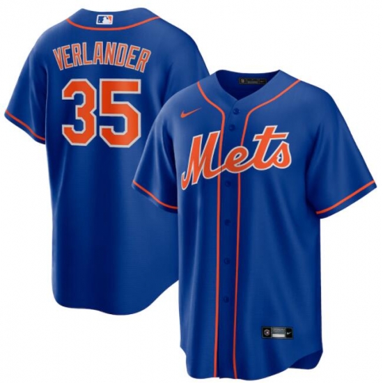 Youth New York Mets Justin Verlander  #35 Royal Blue Cool Base Stitched MLB jersey->women mlb jersey->Women Jersey