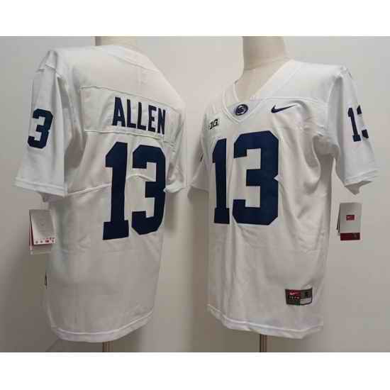 Men Penn State Nittany Lions #13 Kaytron Allen White College Football Jersey II->michigan wolverines->NCAA Jersey